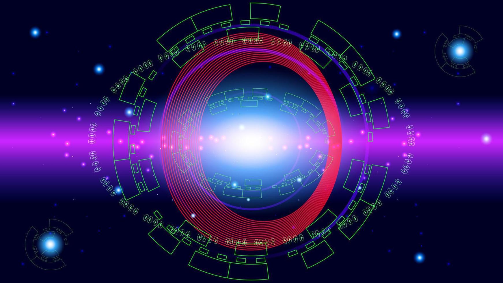 interface utilisateur hi-tec technologie numérique abstraite bleue avec particules incandescentes, illustration vectorielle vecteur