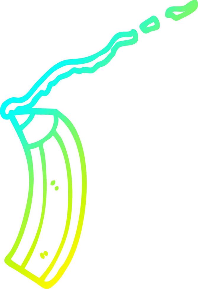 ligne de gradient froid dessinant un crayon de couleur de dessin animé vecteur