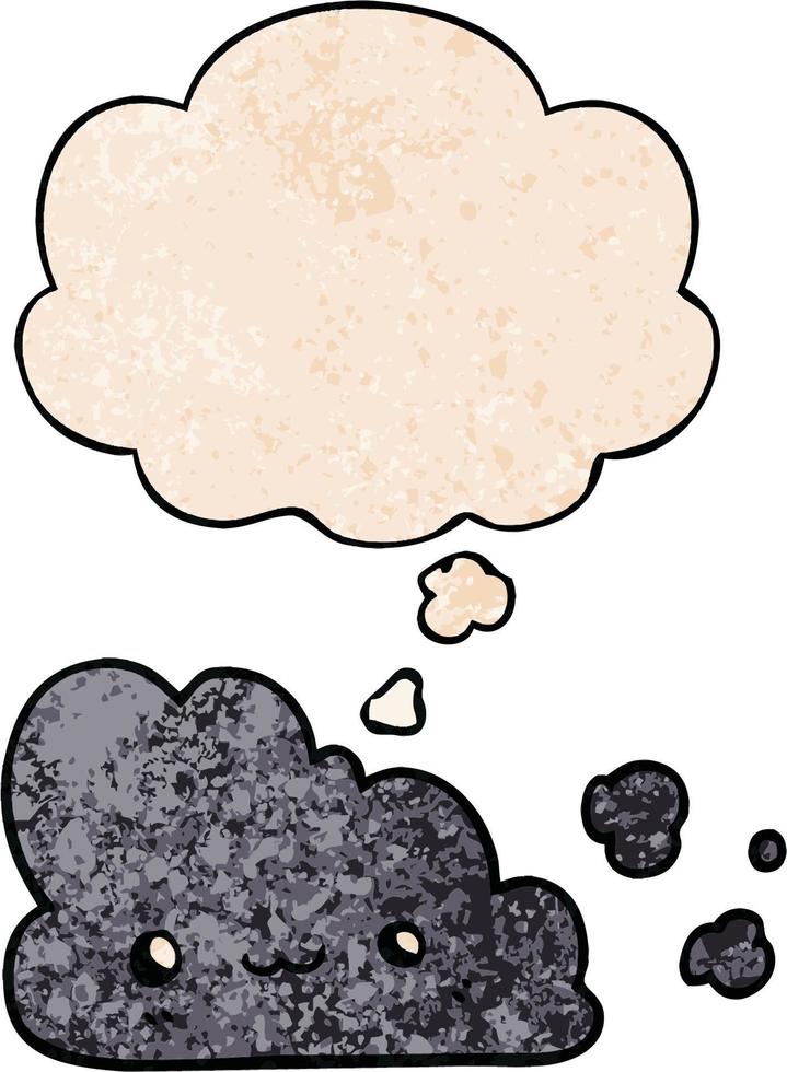 nuage de dessin animé mignon et bulle de pensée dans le style de motif de texture grunge vecteur