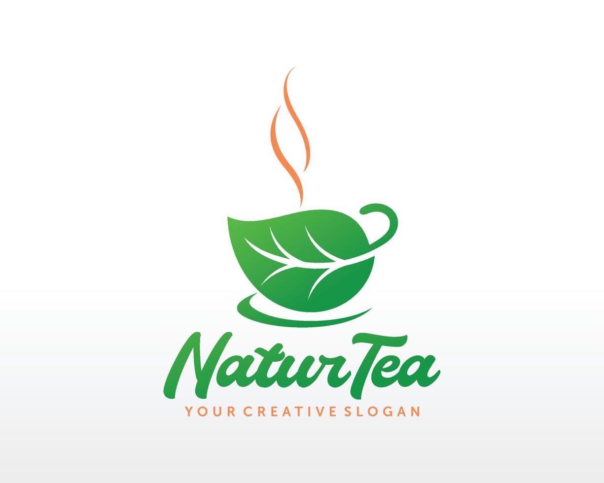 vecteur de conception de logo de thé
