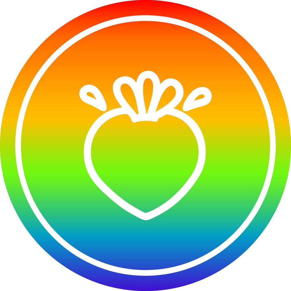 circulaire de fruits frais dans le spectre arc-en-ciel vecteur