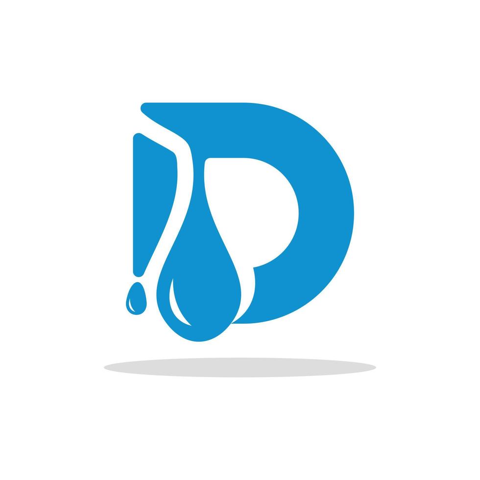 logo créatif lettre d drop oil vecteur