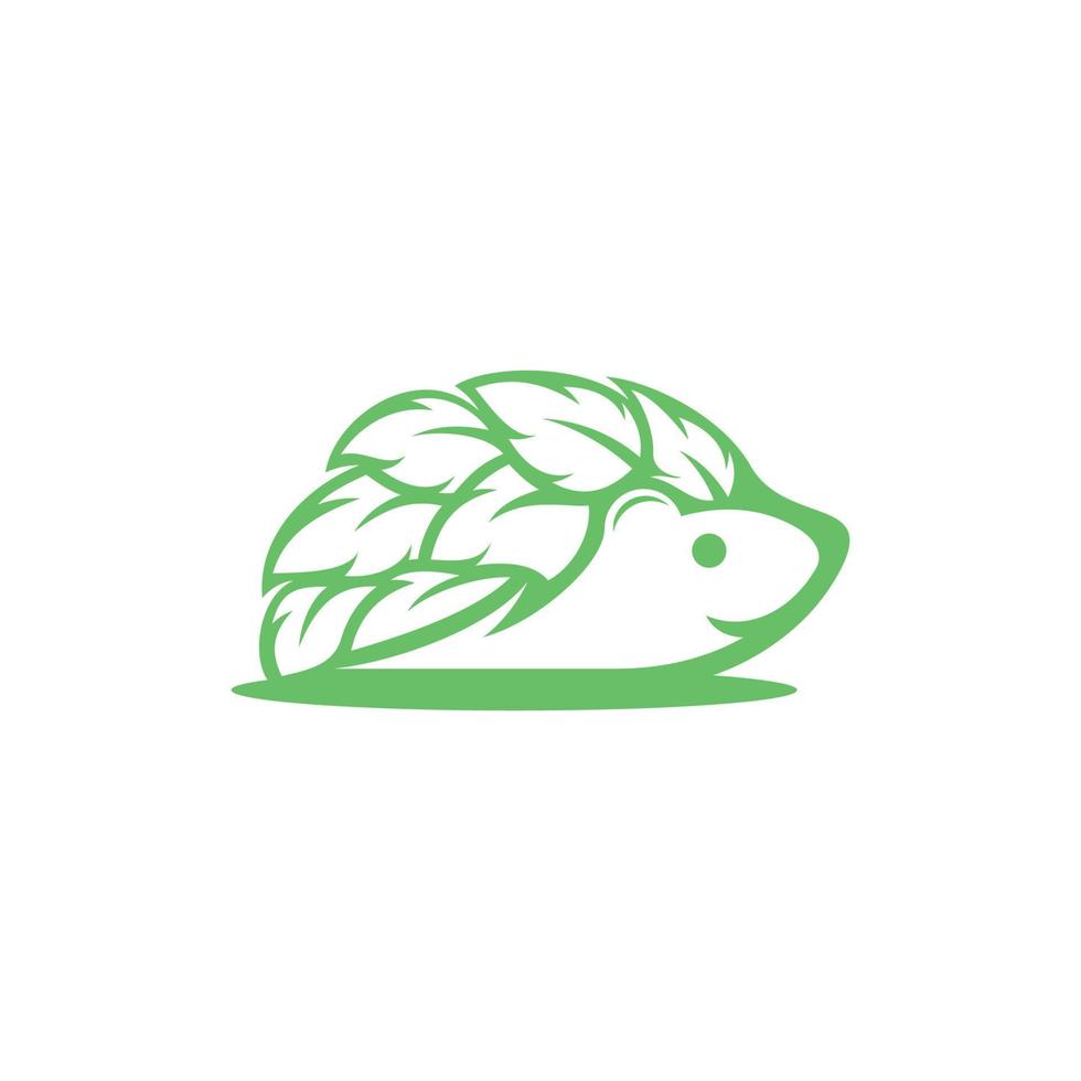 hérisson animal feuilles nature logo vecteur