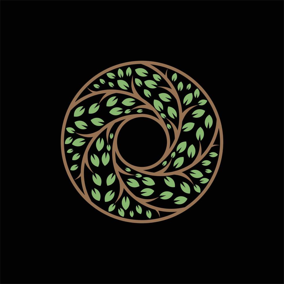 arbre cercle rotation nature luxe logo vecteur