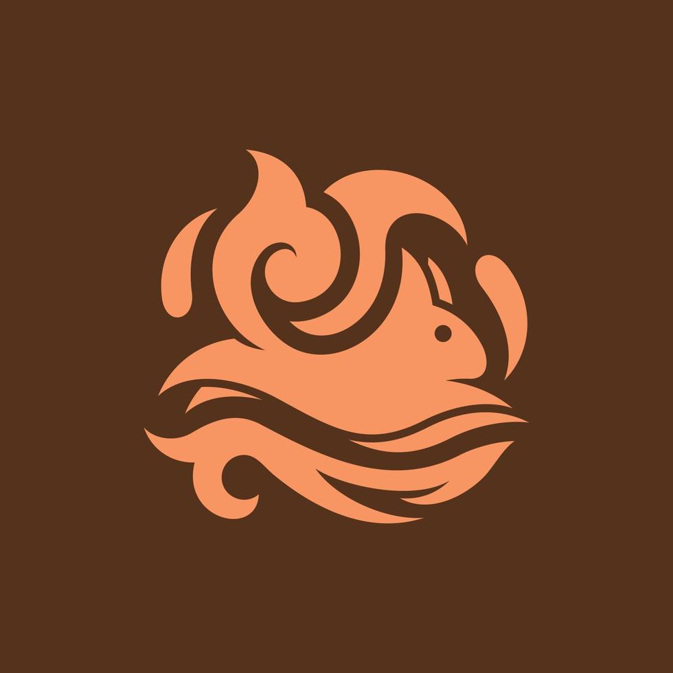 logo créatif orné d'animaux de luxe écureuil vecteur