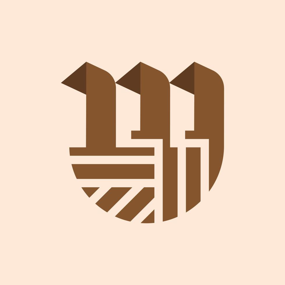 lettre m logo moderne géométrique racine vecteur
