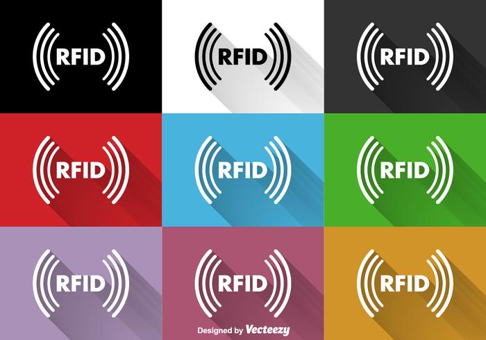 Signaux plats vectorisés RFID vecteur