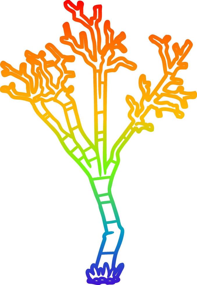 arc en ciel gradient ligne dessin dessin animé hiver arbre vecteur