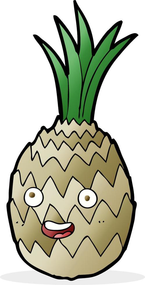 dessin animé heureux ananas vecteur