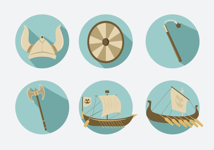 Viking icons illustration vector