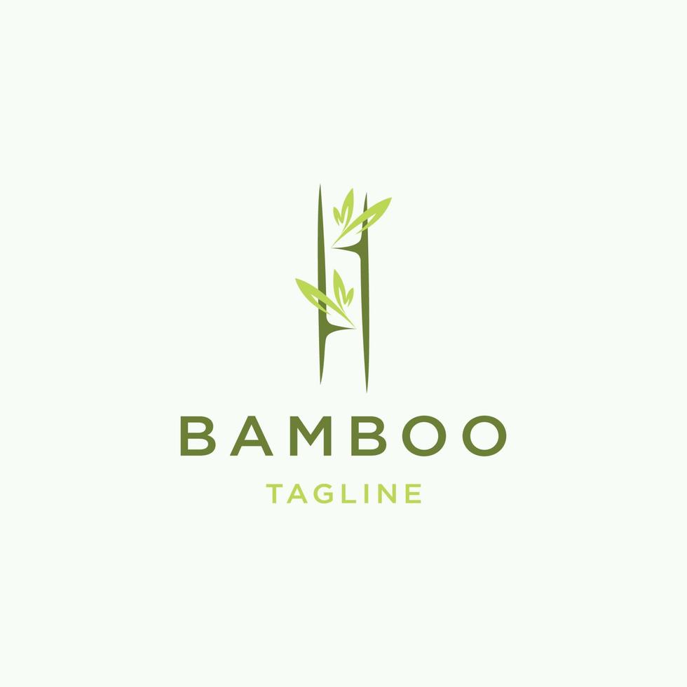 modèle de conception de logo en bambou illustration vectorielle plane vecteur