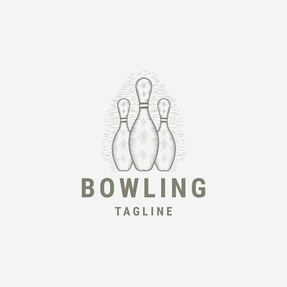 modèle de conception de logo de bowling illustration vectorielle plane vecteur