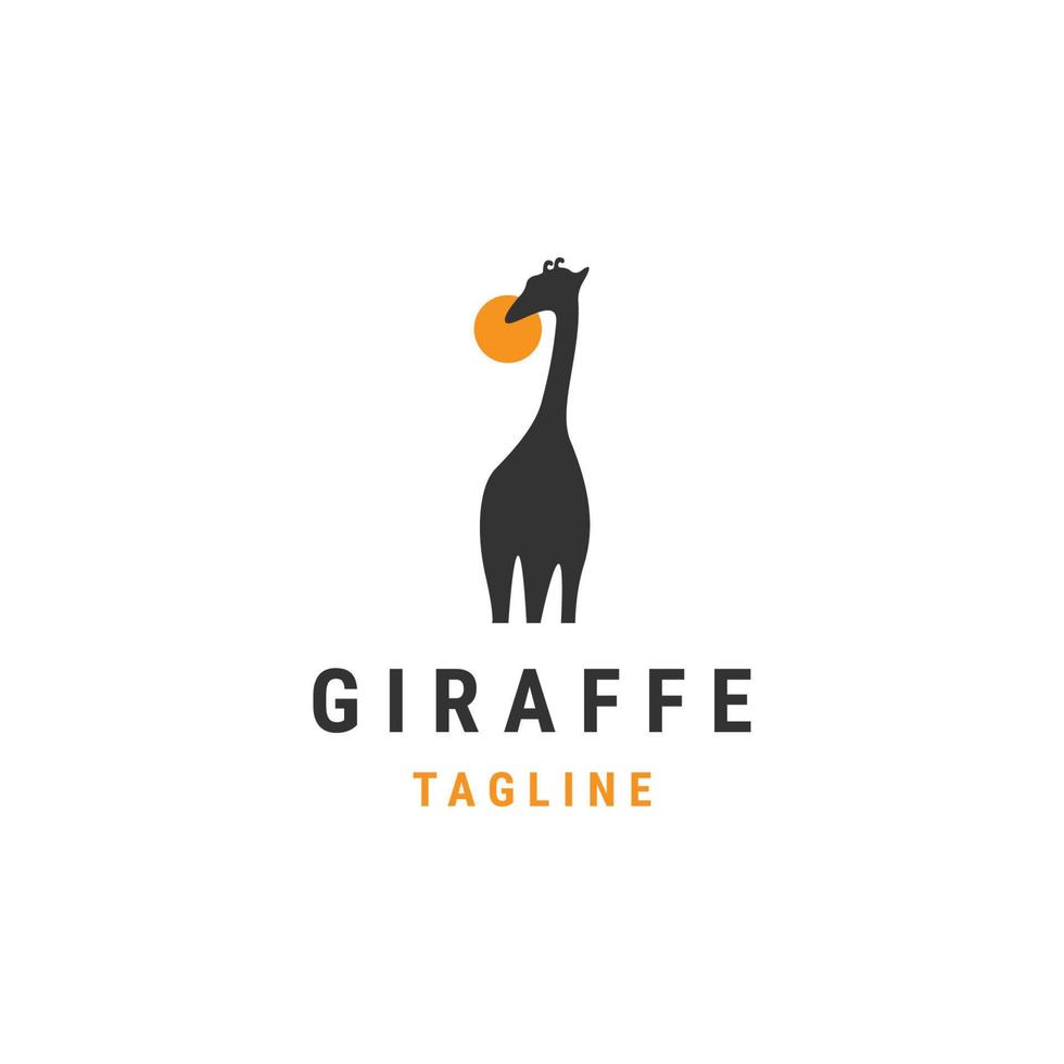 modèle de conception de logo girafe illustrateur de vecteur plat