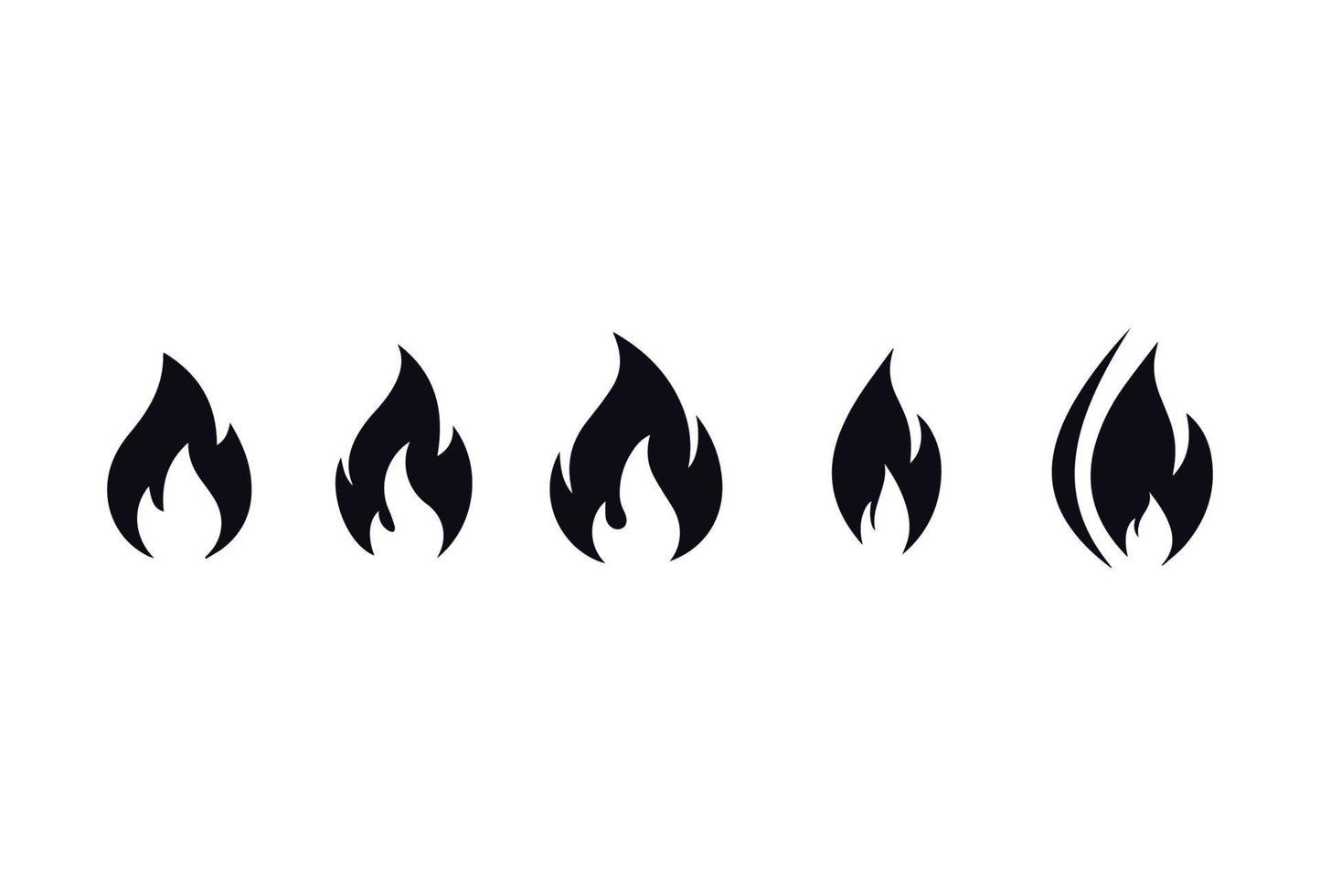 vecteur de symbole d'icône de flamme. sur fond blanc