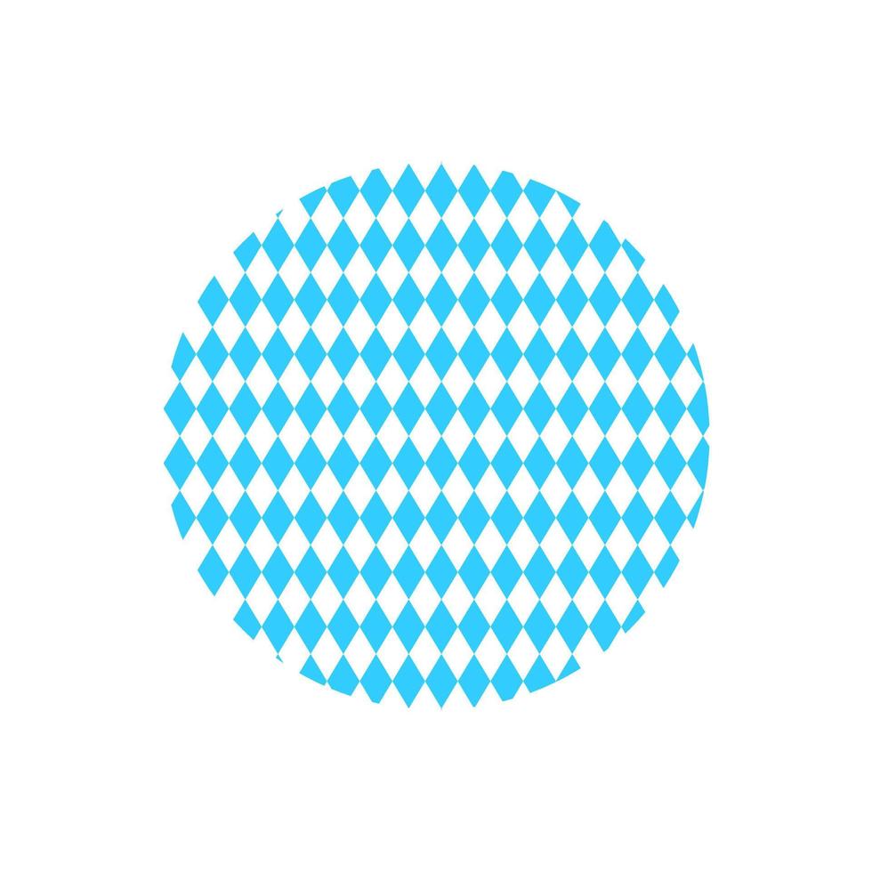 cercle avec motif bavarois. modèle de caboteur de bière oktoberfest avec ornement losange bleu et blanc vecteur