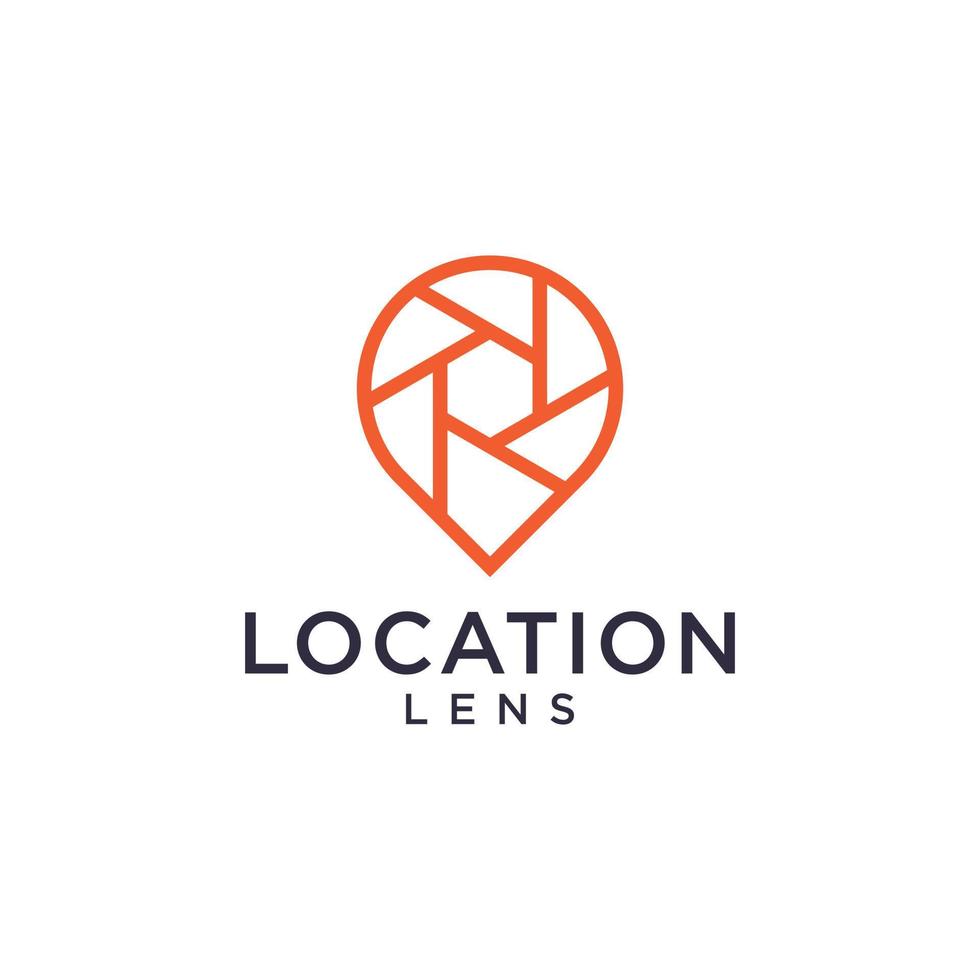 goupille de localisation et logo de la caméra de l'objectif définir l'inspiration vecteur