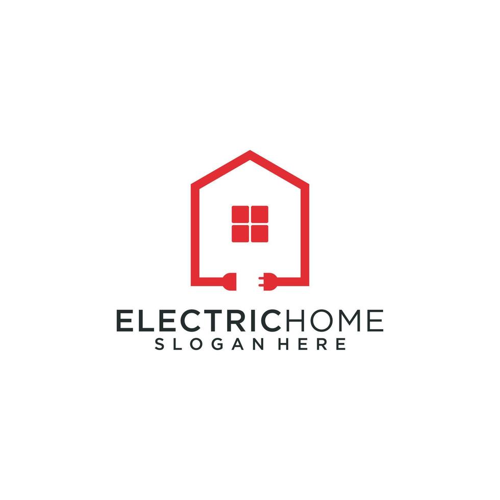 maison avec logo électrique et inspiration de carte de visite vecteur