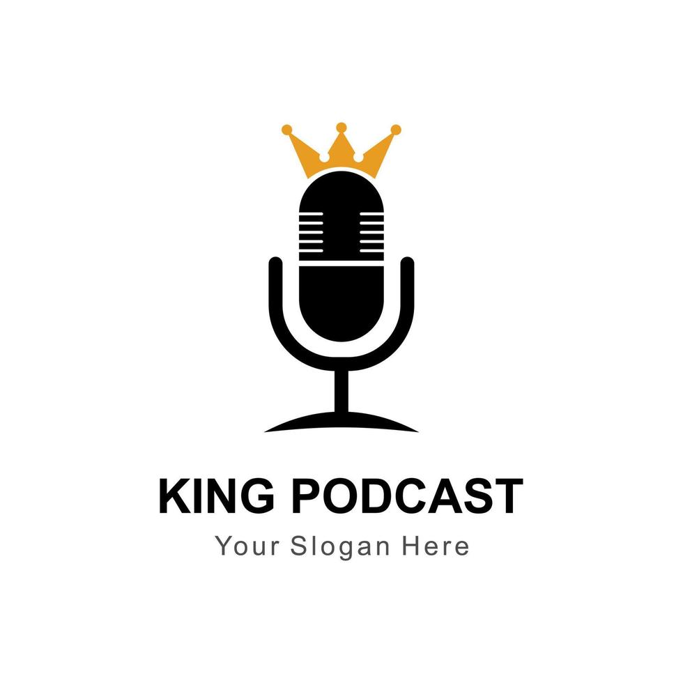 logo du podcast du roi vecteur