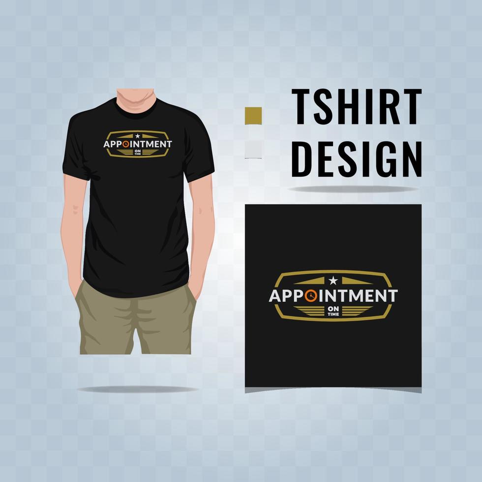 rendez-vous à l'heure typographie t shirt design illustration vectorielle vecteur