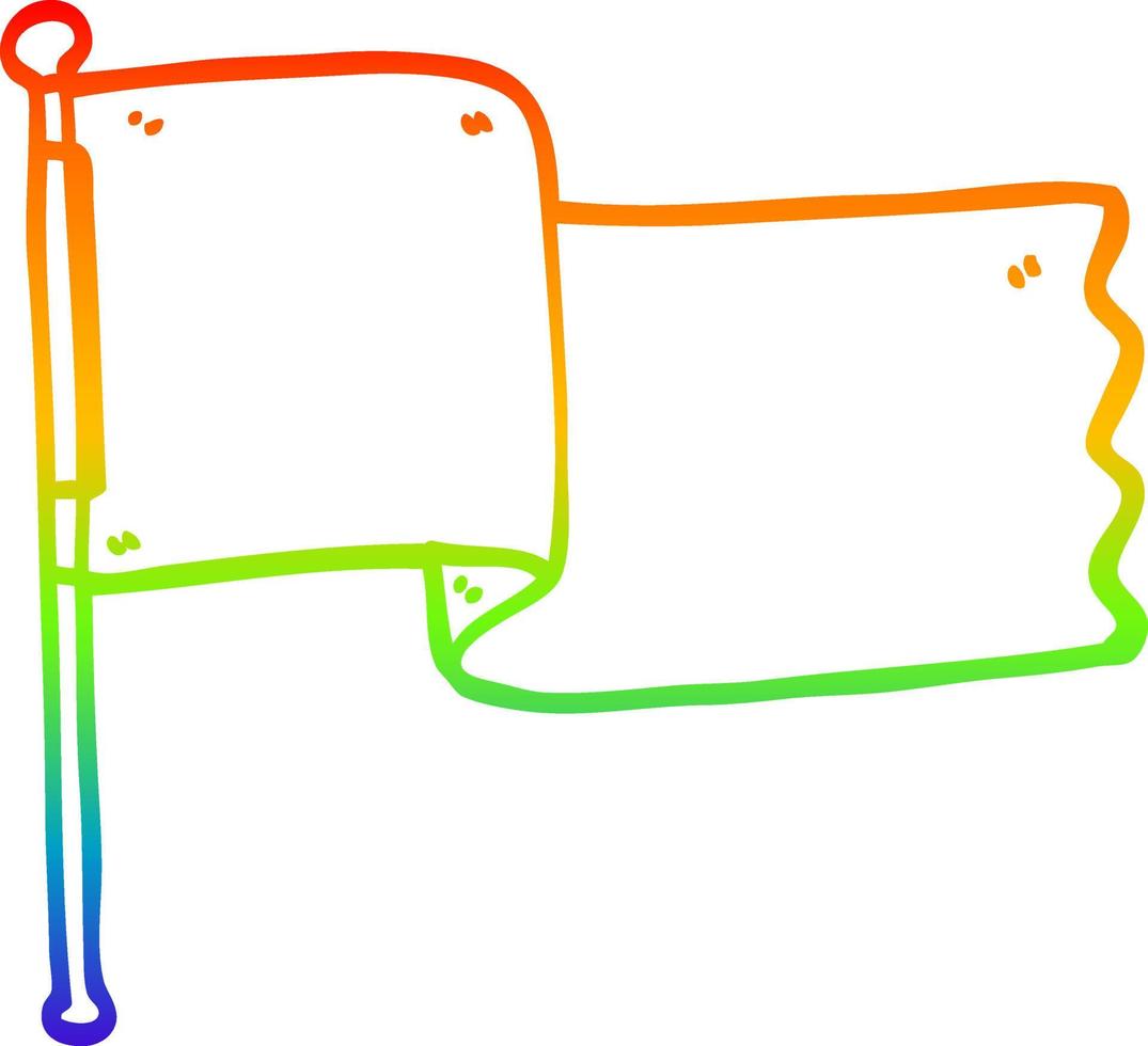 arc en ciel gradient ligne dessin dessin animé drapeau blanc agitant vecteur