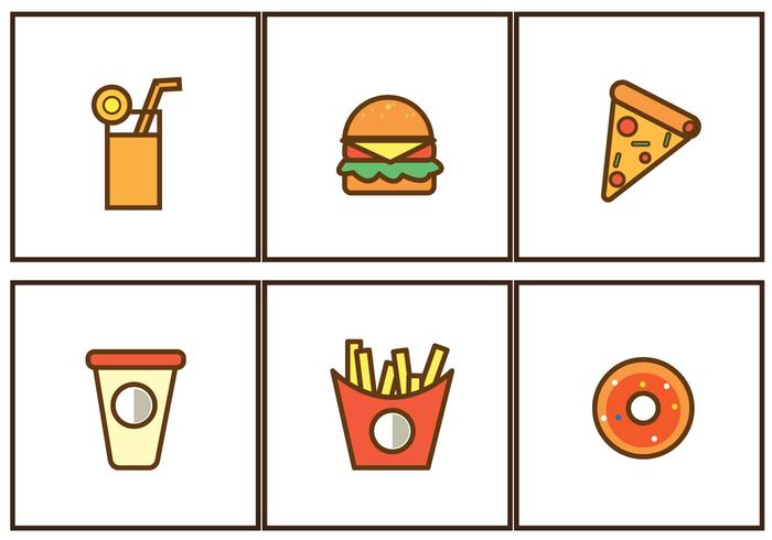 Illustration d'icônes de nourriture rapide gratuite vecteur