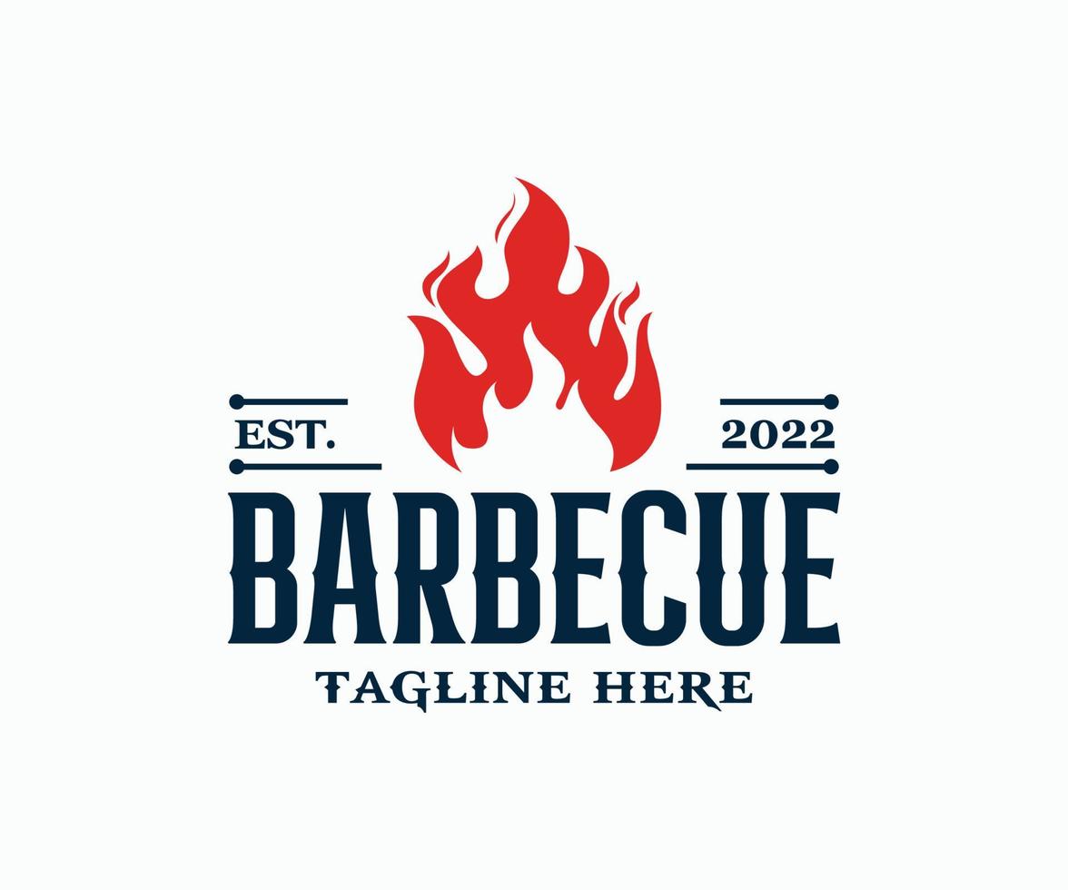 modèle de vecteur de conception de logo de barbecue chaud.