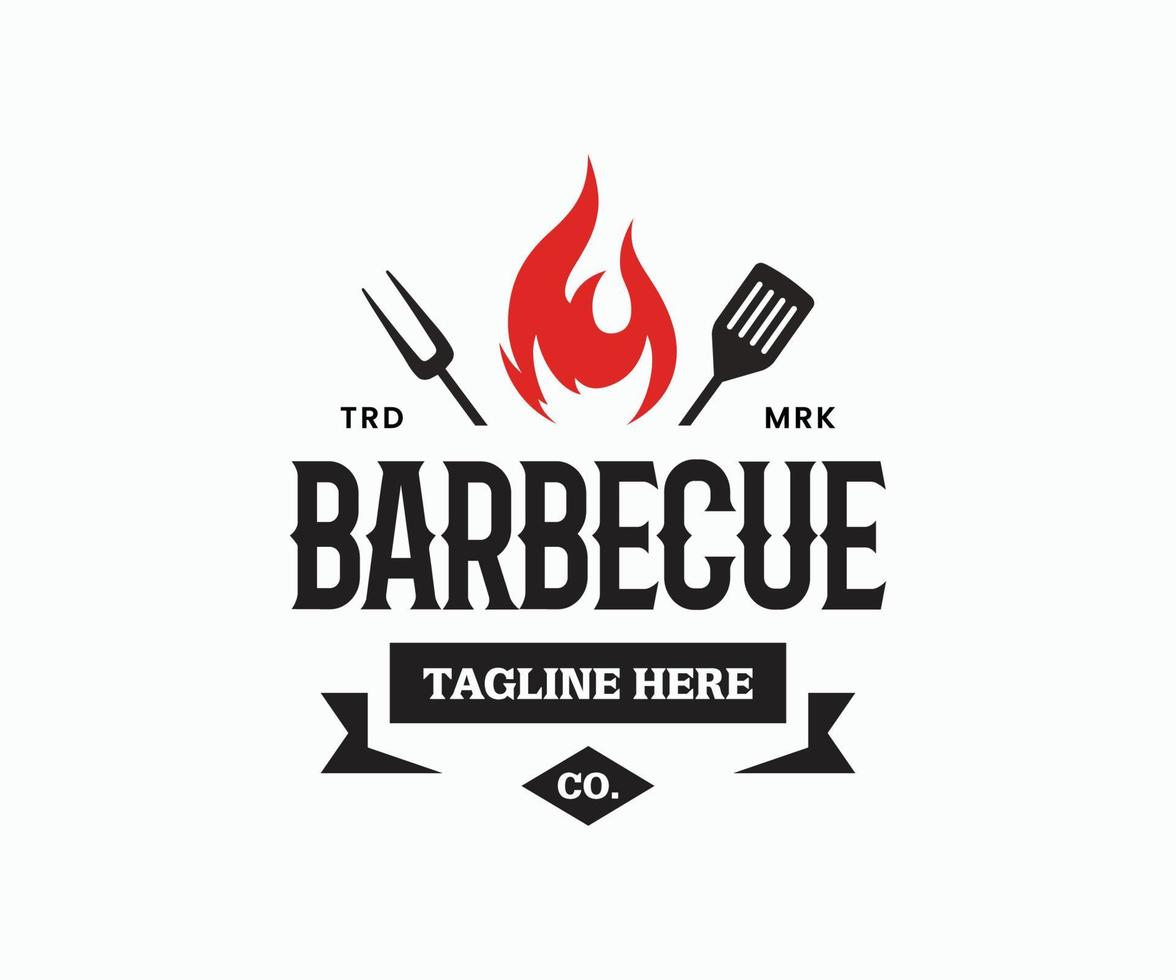 concept de conception de logo de barbecue. modèle de conception de logo vectoriel grill bbq.