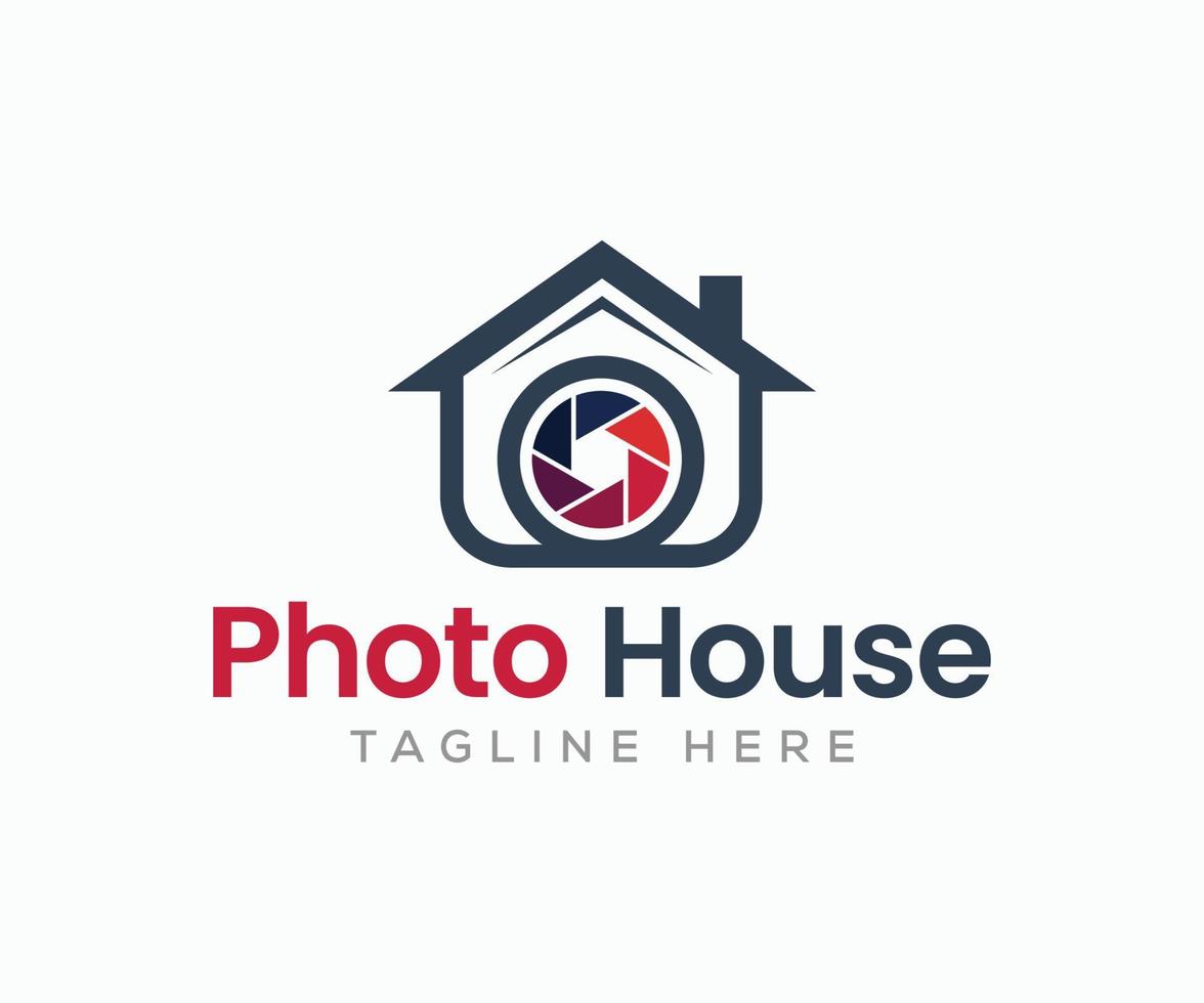 modèle de logo de maison photo moderne vecteur