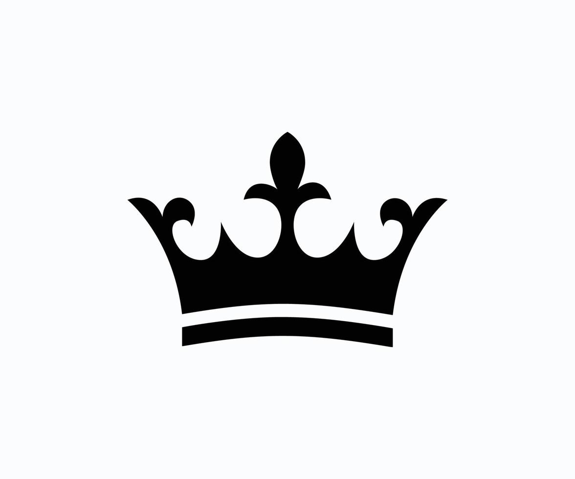 modèle de logo de couronne royale. vecteur d'icône de couronne de logo de couronne noire claire.