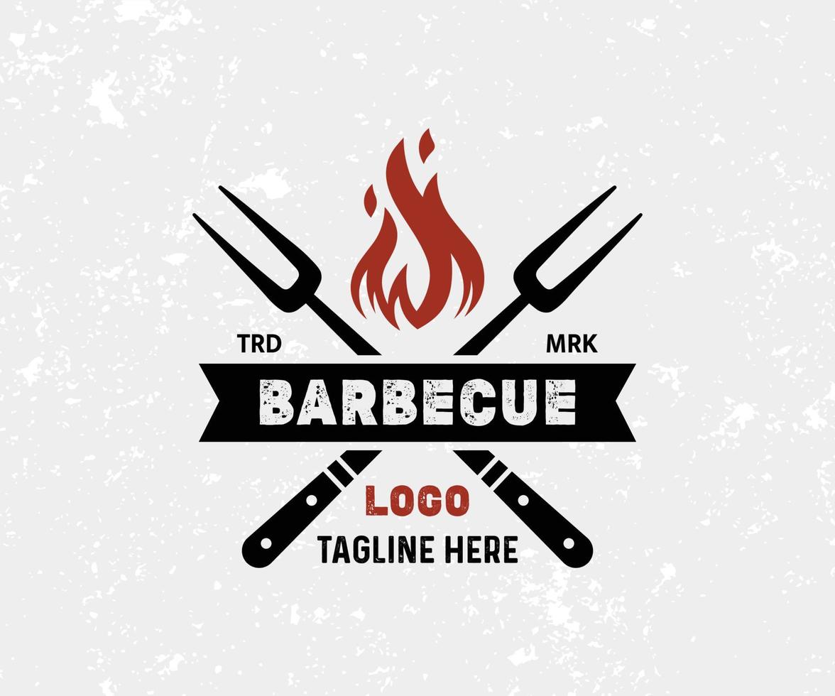 modèle de conception de logo de vecteur de barbecue. grill créatif, barbecue, barbecue, logo barbecue.