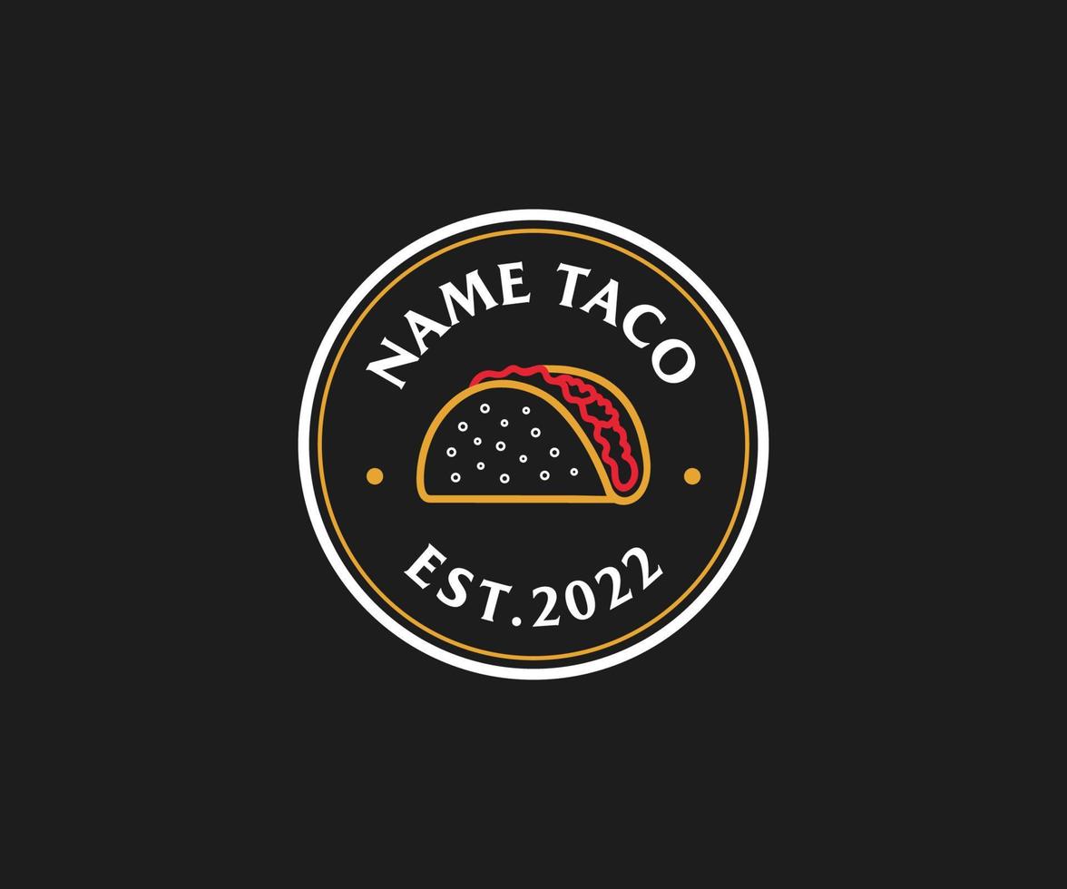 modèle de conception de logo de tacos. vecteur de modèle de logo de tacos mexicains fraîchement préparés.