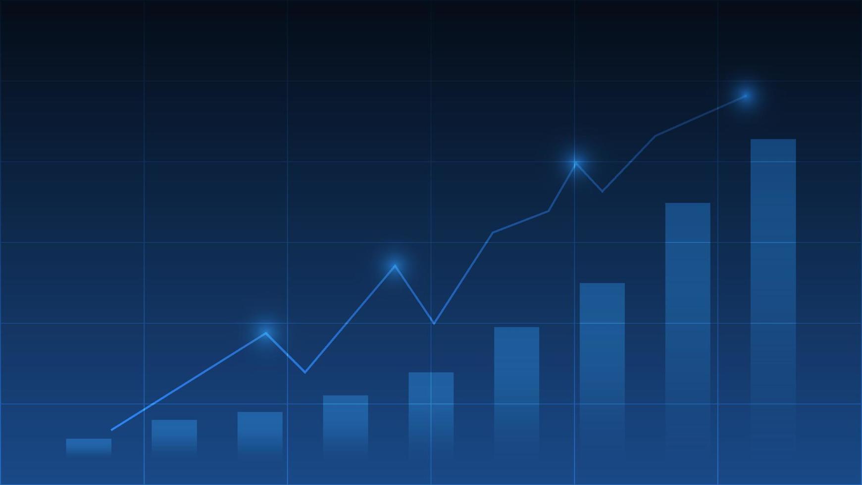 le graphique à barres montre le cours de la bourse ou le profit des investissements financiers. concept de fond de gestion d'entreprise vecteur