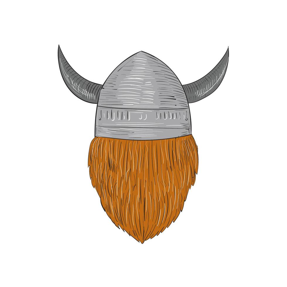 dessin de vue arrière de tête de guerrier viking vecteur