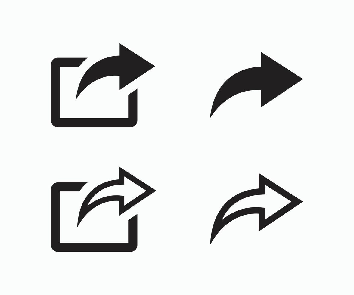 partager le modèle de vecteur d'icône de bouton. icône de flèche symbole de partage vecteur avant isolé.