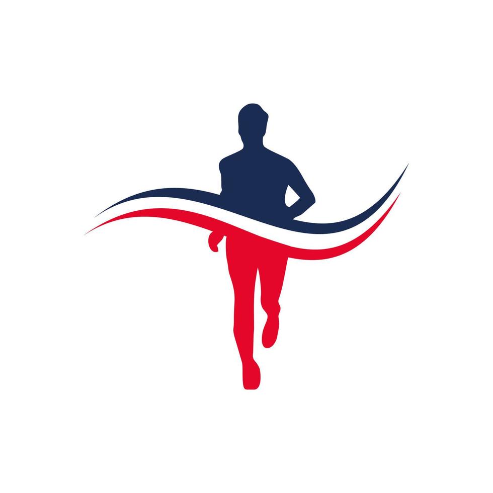 illustration de modèle de logo de silhouette d'homme en cours d'exécution vecteur