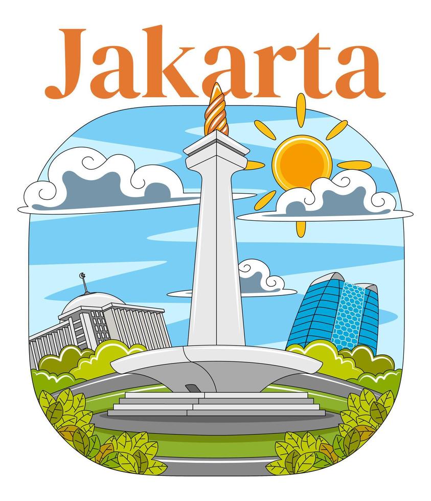 illustration vectorielle de la ville de jakarta vecteur