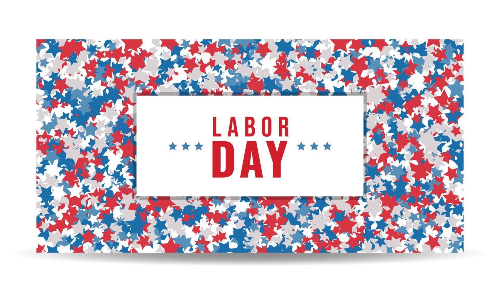 carte de voeux ou carte d'invitation de bannière de fête du travail. illustration d'une fête nationale américaine avec un drapeau américain. vecteur