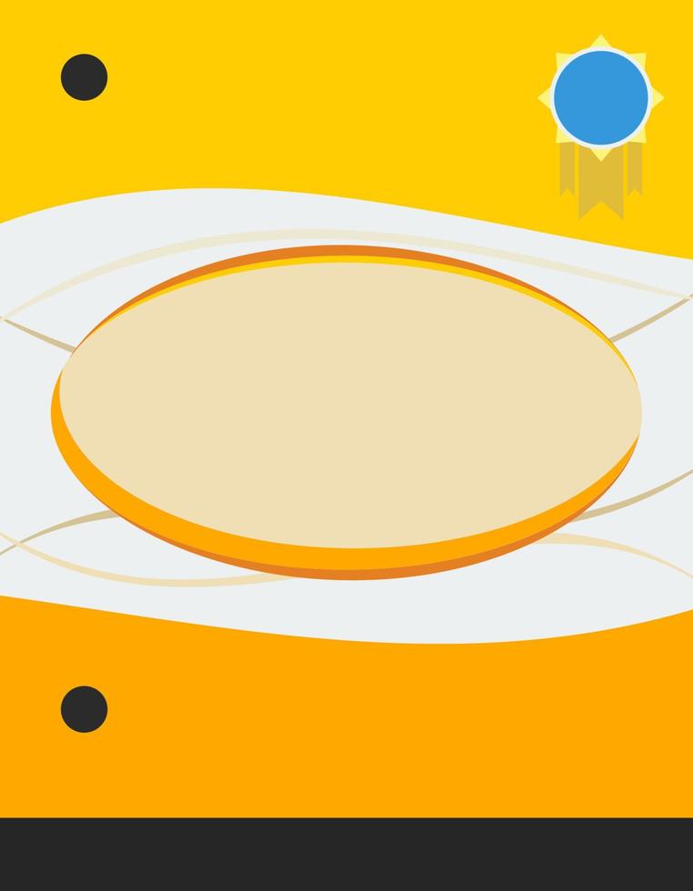 formes jaunes abstraites modifiables et disposition d'ellipse avec rayures et arrière-plan vectoriel de badge pour la couverture du produit