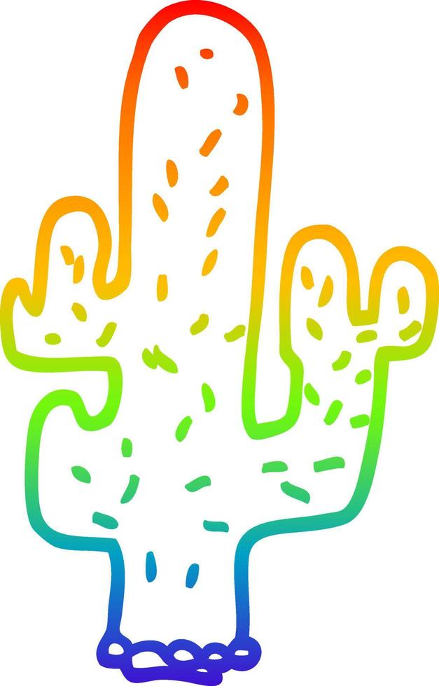 arc-en-ciel, gradient, ligne, dessin, dessin animé, cactus vecteur