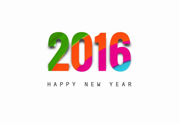 Bonne année et conception de texte 2016 vecteur