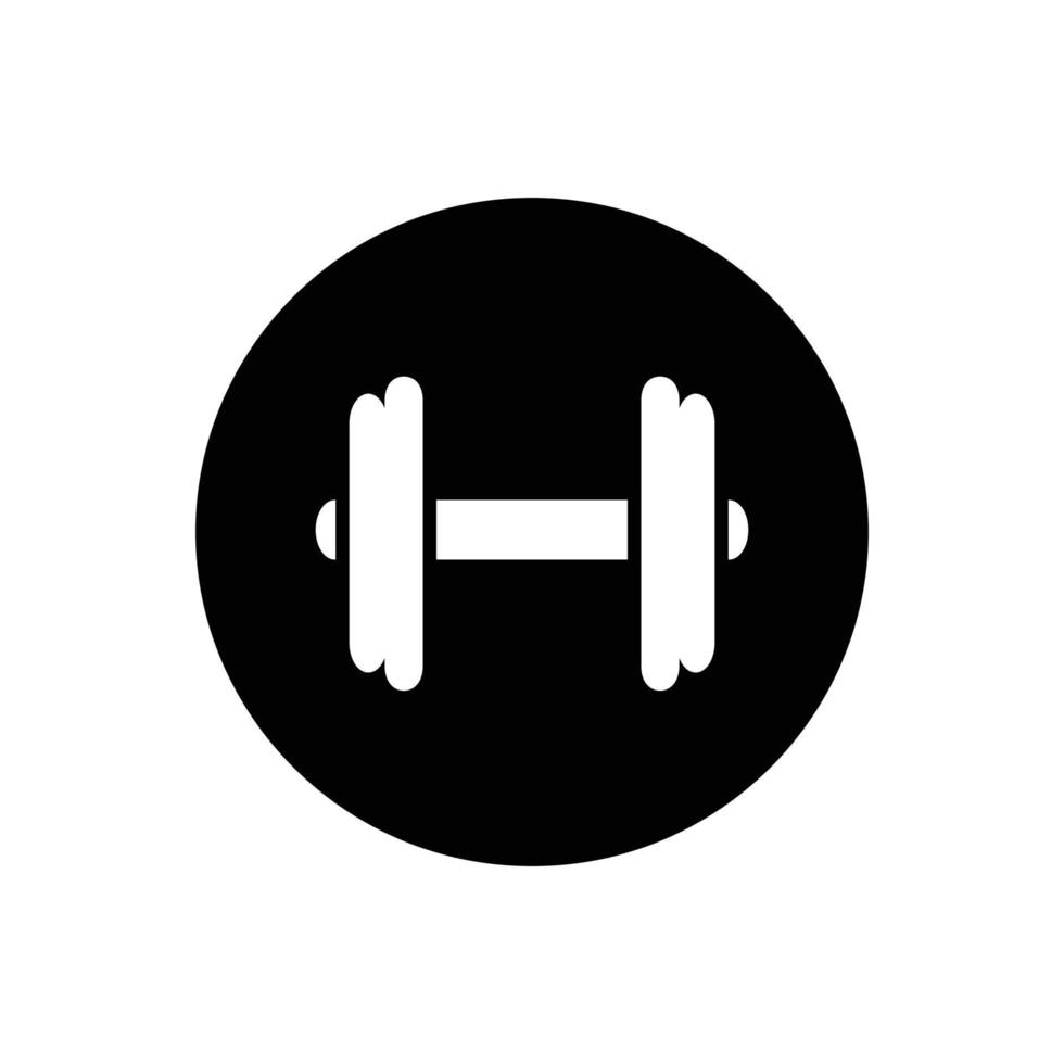 cercle avec haltère, gym, symbole d'entraînement vecteur