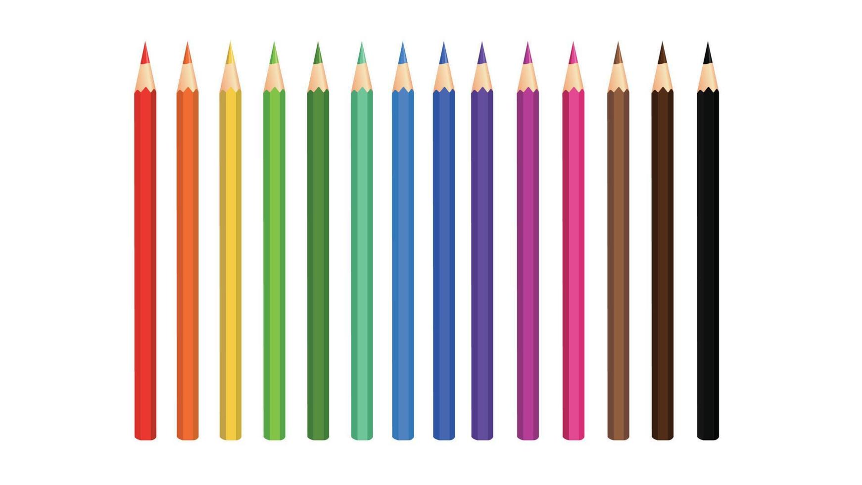 ensemble d'illustration vectorielle de crayon couleur vecteur