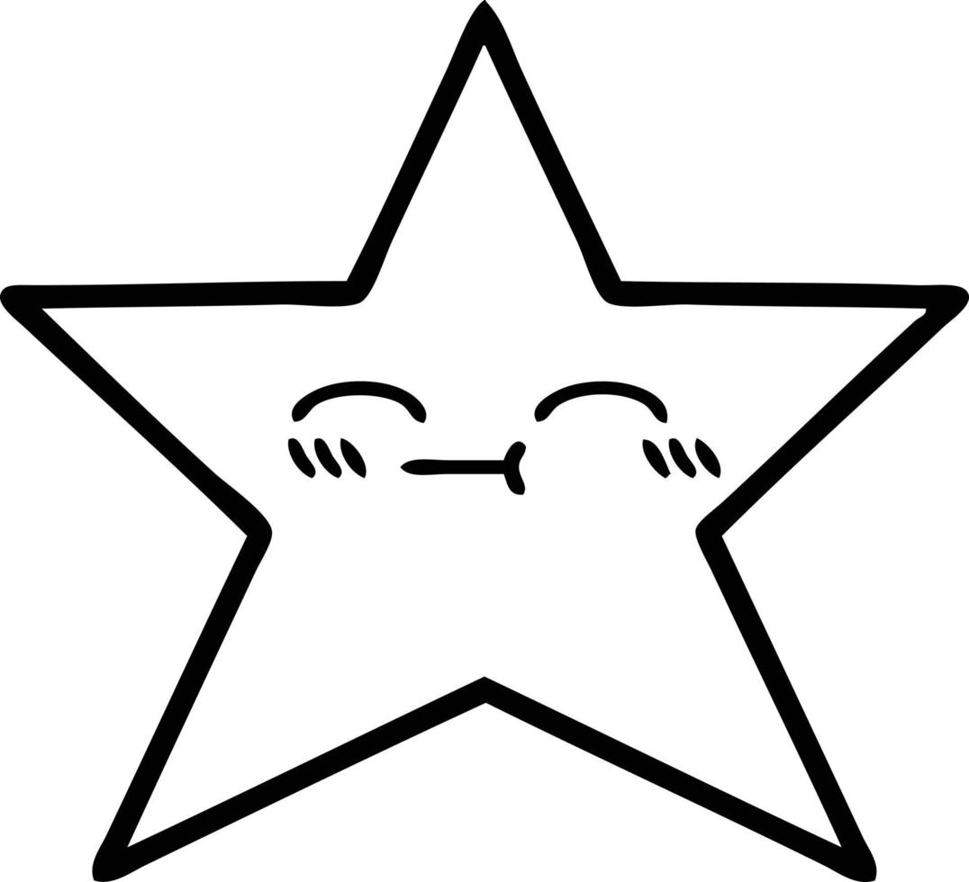 dessin au trait dessin animé étoile d'or vecteur