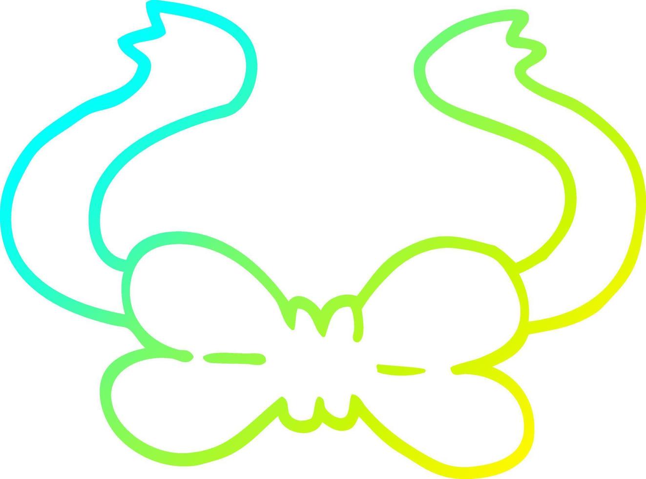dessin de ligne de gradient froid noeud papillon de dessin animé vecteur