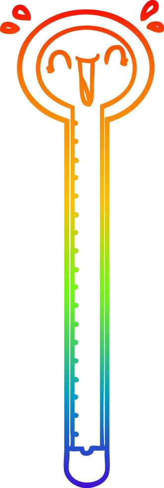 arc en ciel gradient ligne dessin dessin animé thermomètre rire vecteur