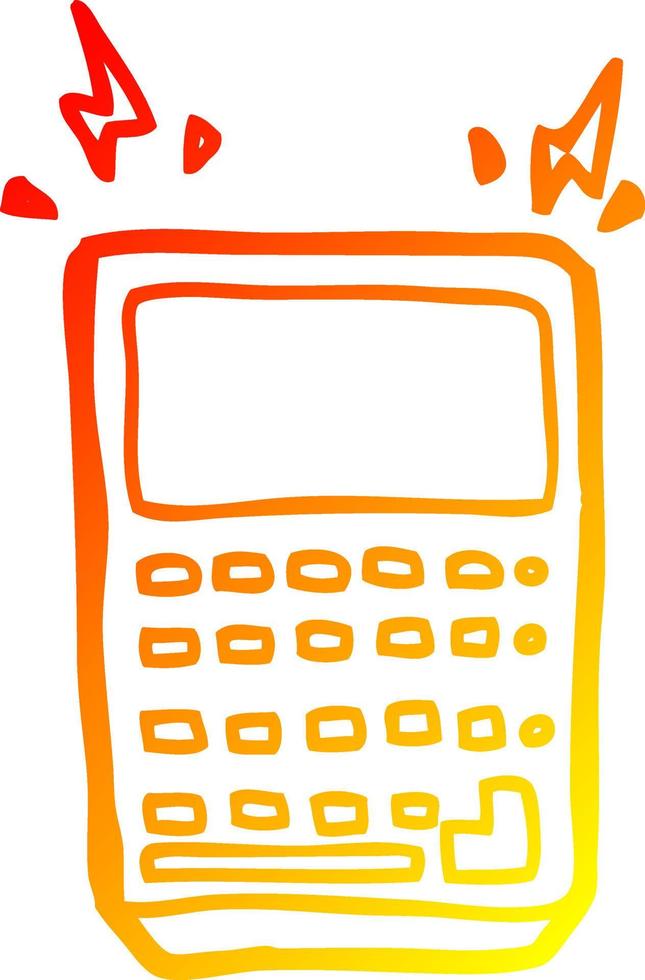 calculatrice de dessin animé de dessin de ligne de gradient chaud vecteur