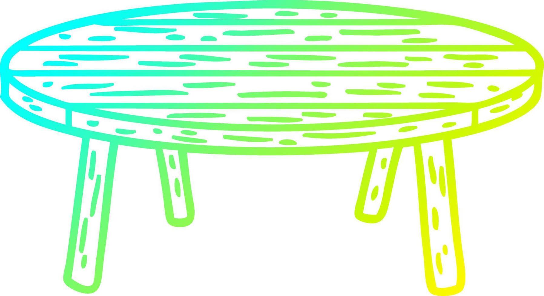 ligne de gradient froid dessinant une table en bois vecteur