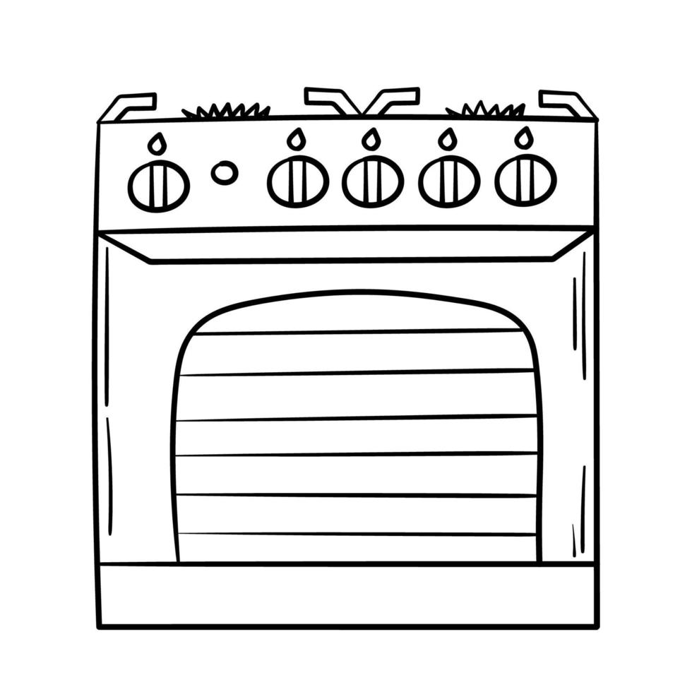 autocollant doodle de plaque de cuisson vintage vecteur