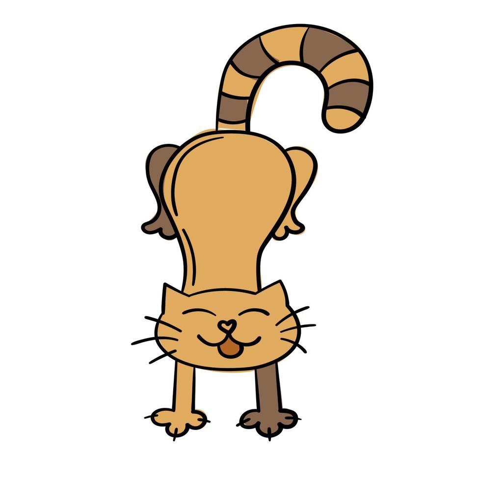 autocollant doodle chat mignon vecteur