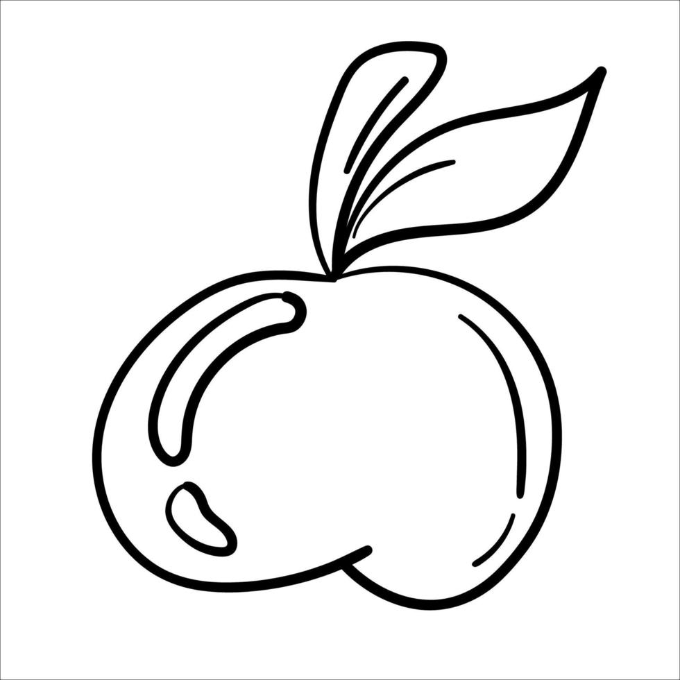 autocollant doodle avec pomme croustillante vecteur